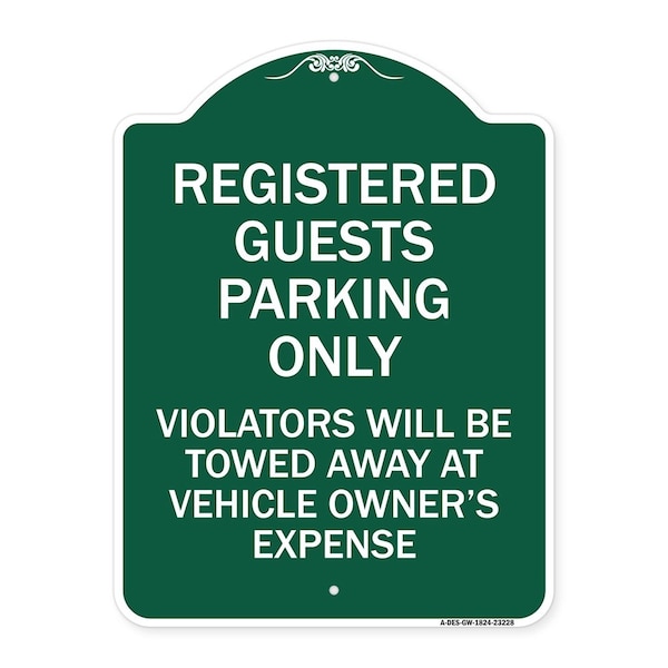 Registered Guest Parking Only Violators Will Be Towed Away at Vehicle Owners Expense, GW-1824-23228